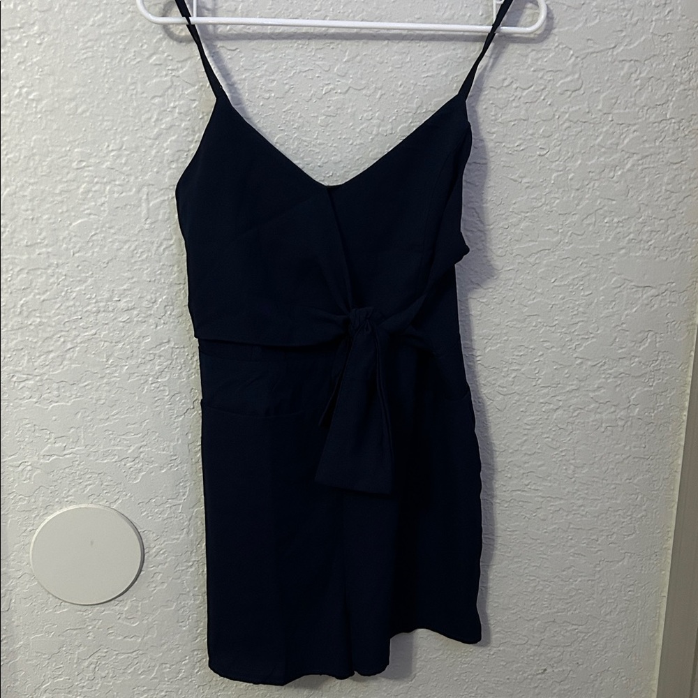 Navy Blue Spaghetti Strap Romper